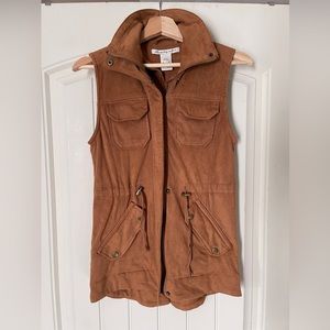 American Rag light brown / tan microsuede long vest - size XS / extra small